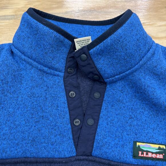 L.L. Bean 1/4 Snap Sweater Fleece Pullover Youth Size XL 18 Blue Outdoors Nature - Picture 4 of 12